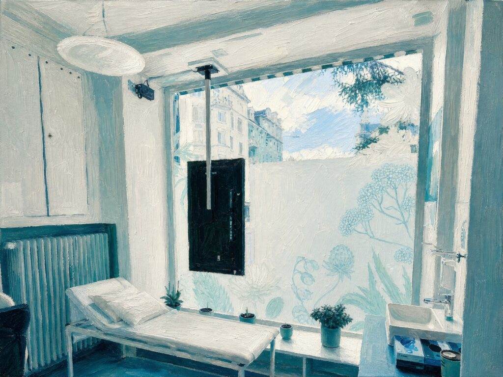 Illustration: Behandlungszimmer einer aprioris Praxis (stilisierte Darstellung)